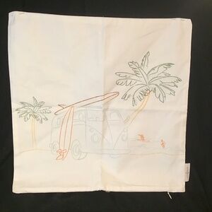 NWOT Beautiful Coco Village 100% Cotton Pillow 17” x17” - 60’s Design. Bohemian.
